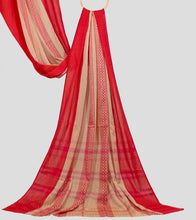 Load image into Gallery viewer, Beige N Cadmium Red Dhonekhali Cotton Saree-Pallu
