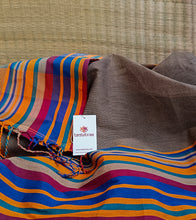 Load image into Gallery viewer, Grey Multicolour Border N Jute Ghicha Pallu Handloom Cotton Saree-Detail
