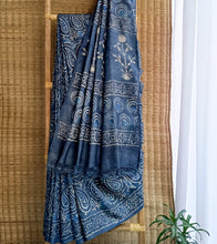 Load image into Gallery viewer, Copy of Black Linen Zari Saree