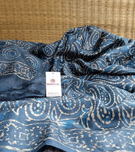 Load image into Gallery viewer, Indigo Kashish Hand Block Print Tussar Silk Saree-Detail