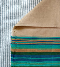 Load image into Gallery viewer, Light Beige Multi Blue Border N Jute Ghicha Pallu Handloom Cotton Saree-Blouse Piece