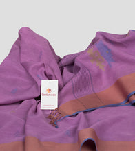 Load image into Gallery viewer, Lilac N Blue Cotton Jamdani Saree-Detail