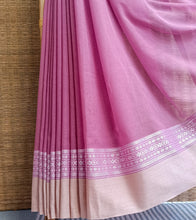 Load image into Gallery viewer, Mauve Pink N Blush Pink Nakshi Border Handloom Cotton Saree-Border