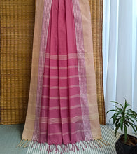 Load image into Gallery viewer, Mauve Pink N Blush Pink Nakshi Border Handloom Cotton Saree-Pallu