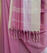 Load image into Gallery viewer, Mauve Pink N Blush Pink Nakshi Border Handloom Cotton Saree-Tassel