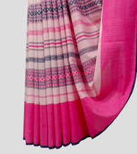Load image into Gallery viewer, Mexican Pink N Midnight Blue Dhonekhali Cotton Saree-Border