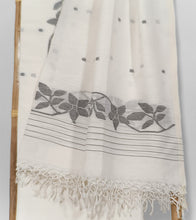 Load image into Gallery viewer, Off-White-Handloom-Cotton-Black-Vine-Jamdani-Unstitched-Suit-Set-Pic6