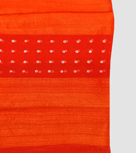 Load image into Gallery viewer, Orange Matka Muslin Silk Shell Sequin Zari Jamdani Saree-Blouse Piece