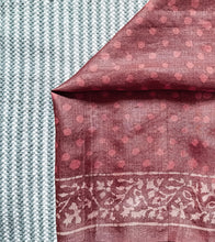 Load image into Gallery viewer, Peach Brown Kashish Hand Block Print Tussar Silk Saree-Blouse Piece