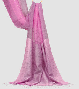 Persian Pink Muslin Silk Sequin Work Saree-Pallu