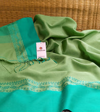 Load image into Gallery viewer, Pista Green N Aqua Green Nakshi Border Handloom Cotton Saree-Detail