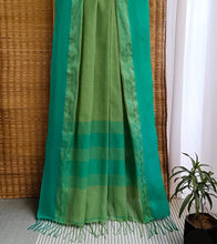 Load image into Gallery viewer, Pista Green N Aqua Green Nakshi Border Handloom Cotton Saree-Pallu