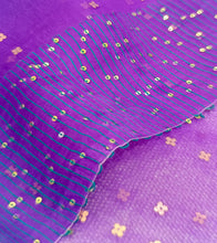 Load image into Gallery viewer, Purple Muslin Silk Sequin Work Saree-Border