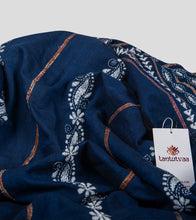 Load image into Gallery viewer, Blue Khesh Kantha Saree-Detail