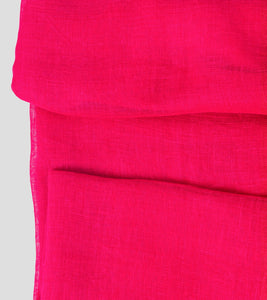 Bright Pink Linen Jamdani Saree-Blouse Piece