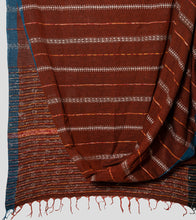 Load image into Gallery viewer, Brown Missing Weave Khesh Kantha Saree-Body