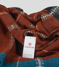 Load image into Gallery viewer, Brown Missing Weave Khesh Kantha Saree-Detail