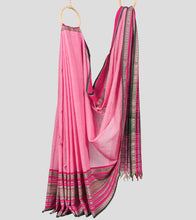 Load image into Gallery viewer, Carnation Pink Dhonekhali Cotton Saree-Body