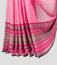 Load image into Gallery viewer, Carnation Pink Dhonekhali Cotton Saree-Border