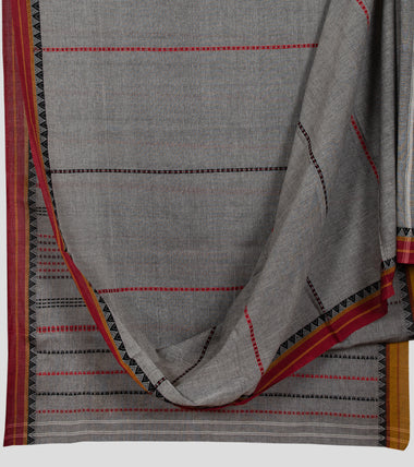 Grey Begumpuri Cotton Saree-Body