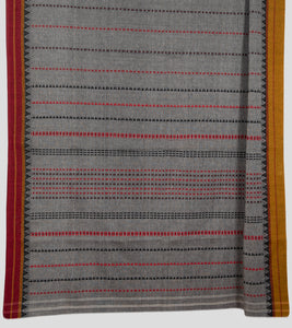Grey Begumpuri Cotton Saree-Pallu