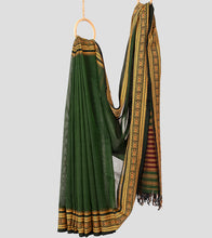 Load image into Gallery viewer, Kombu Green Begumpuri Cotton Saree-Body