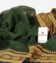 Load image into Gallery viewer, Kombu Green Begumpuri Cotton Saree-Detail