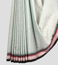 Load image into Gallery viewer, Light Asparagus Grey Begumpuri Cotton Saree-Border