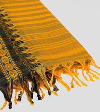 Load image into Gallery viewer, Mustard N Green Begumpuri Cotton Saree-Tassel