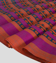 Load image into Gallery viewer, Peacock Blue Begumpuri Cotton Saree-Border