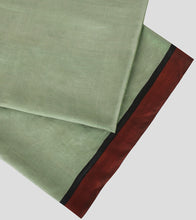 Load image into Gallery viewer, Pista Green Hand Painted Katan Silk Saree-Blouse Piece