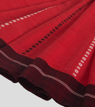 Load image into Gallery viewer, Red Begumpuri Cotton Saree-Border