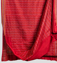 Load image into Gallery viewer, Red Multicolour Bangalore Silk Kantha Saree-Body