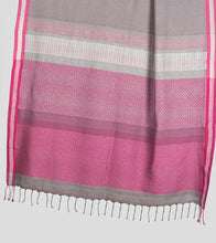 Load image into Gallery viewer, Grey N Pink Brocade Cotton Saree-Pallu