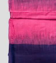Load image into Gallery viewer, Pink N Blue Kalakhetra Handspun Cotton Saree-Blouse Piece