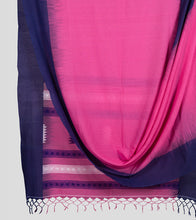 Load image into Gallery viewer, Pink N Blue Kalakhetra Handspun Cotton Saree-Body