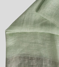 Load image into Gallery viewer, Light Green Linen Zari Saree-Blouse Piece