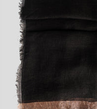 Load image into Gallery viewer, Black Linen Zari Saree-Blouse Piece