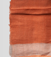 Load image into Gallery viewer, Orange Linen Zari Saree-Blouse Piece