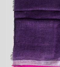 Load image into Gallery viewer, Purple Linen Zari Saree-Blouse Piece