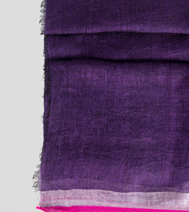 Purple Linen Zari Saree-Blouse Piece