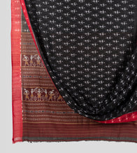 Load image into Gallery viewer, Black N Red Sambalpuri Cotton Saree-Body
