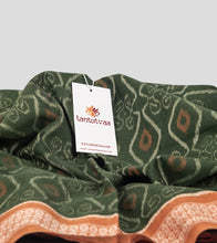 Load image into Gallery viewer, Green N Brown Sambalpuri Cotton Saree-Detail