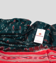 Load image into Gallery viewer, Green N Red Sambalpuri Cotton Saree-Detail