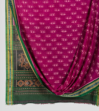 Load image into Gallery viewer, Magenta N Green Sambalpuri Cotton Saree-Body