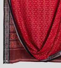 Load image into Gallery viewer, Red N Black Sambalpuri Cotton Saree-Body
