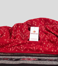 Load image into Gallery viewer, Red N Black Sambalpuri Cotton Saree-Detail