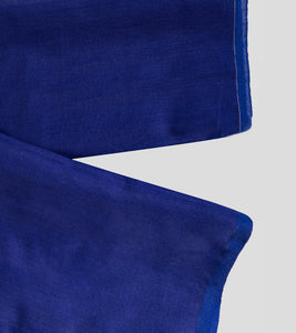 Purplish Blue Bengal Silk Cotton Jamdani Saree-Blouse Piece