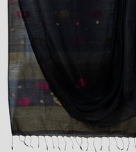 Load image into Gallery viewer, Black Bengal Silk Cotton Jamdani Saree-Body
