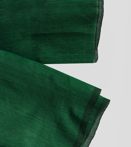 Green Bengal Silk Cotton Jamdani Saree-Blouse Piece
